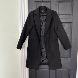 New Look Black Single-Button Pea Coat